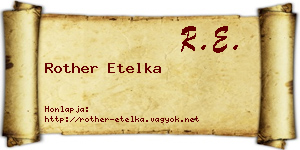 Rother Etelka névjegykártya